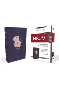 NKJV, Thinline Bible, Large Print, Imitation Leather, Blue/Pink, Red Letter Edition