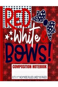 Red White & Bows Composition Notebook