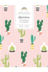 Monthly & Weekly Rainbow Academic Planner 2019 - 2020
