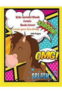 Kids Animal Blank Comic Book Cover Create your Own Story 100 Pages