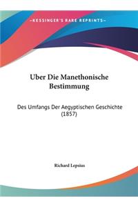 Uber Die Manethonische Bestimmung