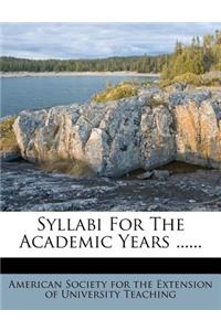 Syllabi for the Academic Years ......