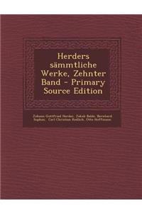 Herders Sammtliche Werke, Zehnter Band