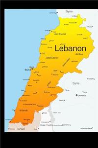 Map of Lebanon Journal: 150 Page Lined Notebook/Diary