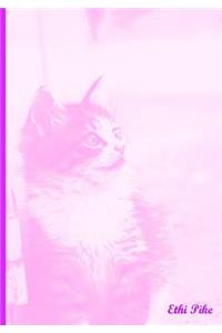 Ethi Pike - Kitten In The Shadows Notebook / Extended Lined Pages / Soft Matte Cover