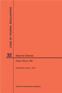 Code of Federal Regulations Title 32, National Defense, Parts 700-799, 2017