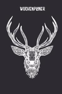 Wochenplaner mit Hirsch und Geweih als Mandala