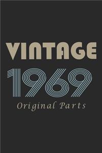 Retro Birthday - Vintage 1969 Notebook Original Parts Gift