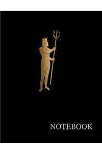 Poseidon Ancient Greek God Journal Grid/Squared Notebook, Soft Matte Cover, Large 8.5x11 Inches, 200 pages White Premium Paper