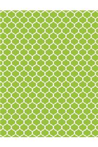 Moroccan Trellis - Lime Green 101 - Lined Notebook With Margins 8.5x11