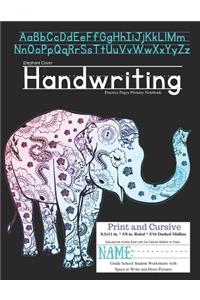 Elephant Cover Handwriting Practice Pages Primary Notebook