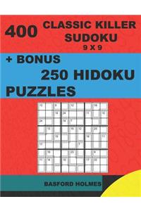 400 classic Killer sudoku 9 x 9 + BONUS 250 Hidoku puzzles