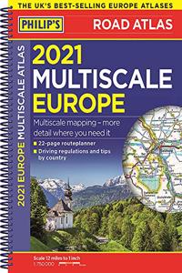 2021 Philip's Multiscale Road Atlas Europe