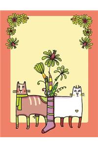 My Big Fat Bullet Journal for Cat Lovers Funny Cats Pattern in Socks with Flowers 5