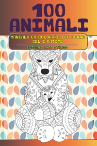 Mandala da colorare per penne gel e matite - Disegni Anti stress - 100 Animali