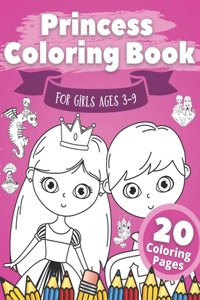 Princess Coloring Book For Girls Ages 3-9