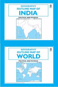 Book Of Outline Practice Maps (Set Of 2 Books, India And World)