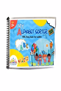 My Alphabet Sorter - Abc Busy Book For Toddlers, Preschool Learning Montessori Toys For Toddlers, Water And Tear Proof, 100+ Smooth Edge Cutouts | Reusable Sticker Book