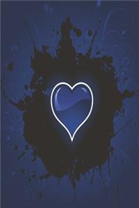 Heart in the dark royal blue