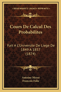 Cours De Calcul Des Probabilites