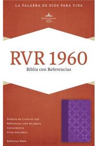 RVR 1960 Biblia con Referencias, violeta con plateado símil piel