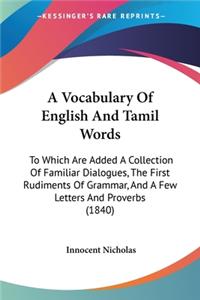 Vocabulary Of English And Tamil Words