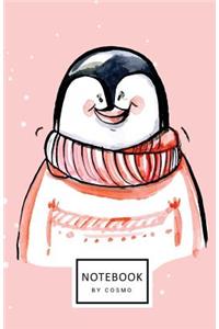 Notebook: Dot-Grid Journal, 122 Pages 5.5x8.5 Winter Christmas Penguin