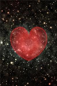 A Red Heart in a Starry Night Sky Fantasy Illustration Journal