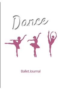 Ballet journal: Dance notebook for girls - Ballet notebook - Ballet books for teens, girls and dancers - 101 pages lined - 7x10 inches paperback - white background 