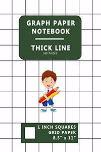 Graph Paper Notebook Thick Lines Grid 100 Pages