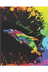 Rainbow Dolphin Colorful Splatter Cute Gift Sketch Book Blank Paper Pad Journal for Doodling Sketching Coloring or Writing