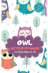 Owl Activity Book for Kids Ages 4-8 Stocking Stuffers Pocket Edition