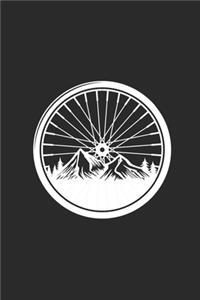 Bicycle Wheel With Mountain Silhouette