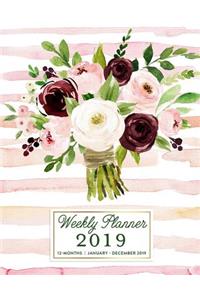 Weekly Planner 2019, 12 Months, January - December 2019