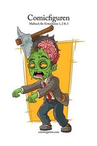 Comicfiguren-Malbuch für Erwachsene 1, 2 & 3