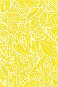 Deco Floral Notebook: Yellow: Notebook 6 X 9: Notebook 250 Pages