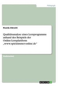 Qualitätsanalyse eines Lernprogramms anhand des Beispiels der Online-Lernplattform 
