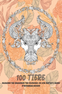Malbücher für Erwachsene für diejenigen, die eine Bestnote suchen - Stressabbau-Designs - 100 Tiere