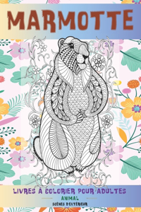 Livres à colorier pour adultes - Scènes d'extérieur - Animal - Marmotte