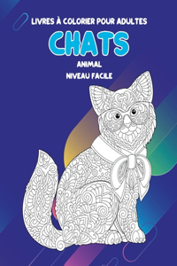 Livres à colorier pour adultes - Niveau facile - Animal - Chats