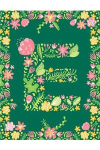 Floral Initial E Monogram Journal