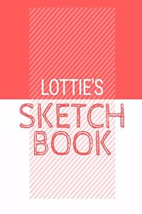 Lottie's Sketchbook: Personalized red sketchbook with name: 120 Pages