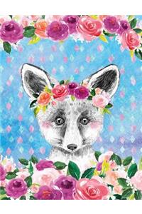 Big Fat Bullet Style Journal Cute Fox Cub In Flowers
