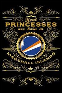 Real Princesses Are Born in Marshall-Islands: 6 X 9 Inch Bulleted Dot Grid Journal Notebook for Students, School, as Diary Bullets