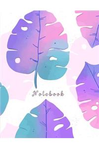 Notebook: Holographic Monstera Leaves ... for School, College, Work, Business Notes, Personal Journaling, Planning, Hand Lettering... Perfect Gift / Present (