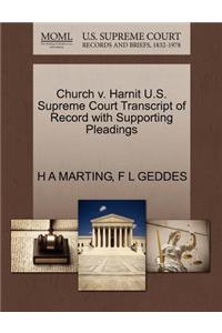 Church V. Harnit U.S. Supreme Court Transcript of Record with Supporting Pleadings