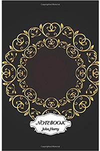 Notebook Journal Dot-grid Gold Flower Pattern