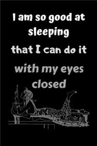I Am So Good At Sleeping That I Can Do It With My Eyes Closed