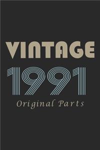 Retro Birthday - Vintage 1991 Notebook Original Parts Gift