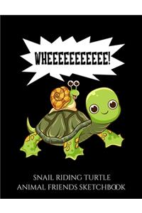 Snail Riding Turtle Animal Friends Sketchbook